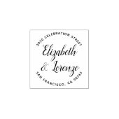 Tampons Encreurs Adresse de retour du script de Mariage arrondi (Impression)