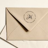 Tampons Encreurs Adresse de retour du script de monogramme initial 