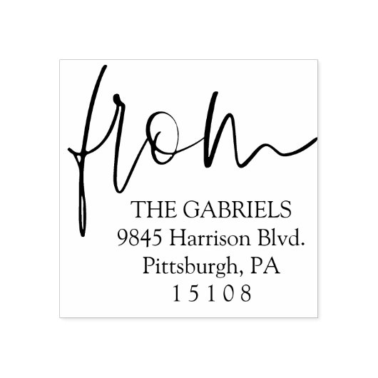 Tampons Encreurs Adresse de retour du script moderne (Impression)