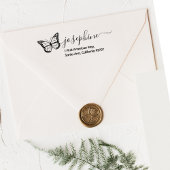 Tampons Encreurs Adresse de retour du script papillon moderne