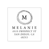 Tampons Encreurs Adresse de retour Élégant Monogramme Minimaliste (Impression)
