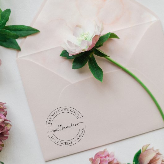 Tampons Encreurs Adresse de Retour Élégante Classique Script