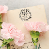 Tampons Encreurs Adresse de retour famille avec Monogramme,