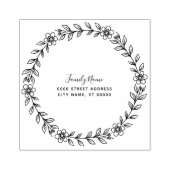 Tampons Encreurs Adresse de retour Floral Timbre en caoutchouc (Impression)