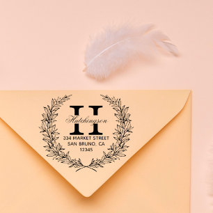 Tampons Encreurs Adresse de retour florale tirée par la main à la