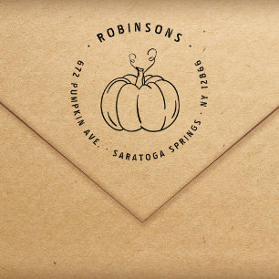Tampons Encreurs Adresse de retour Halloween automne citrouille rus