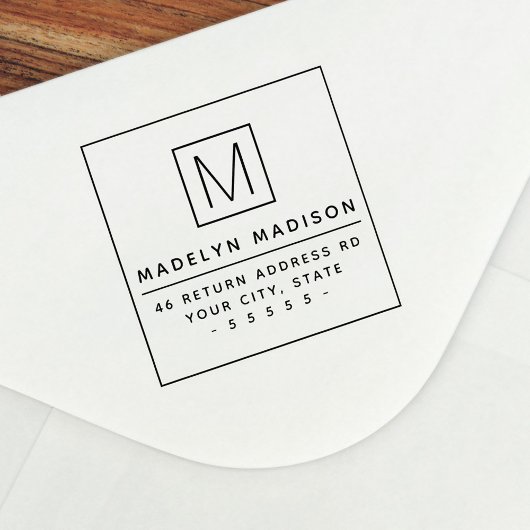 Tampons Encreurs Adresse de retour initiale du monogramme moderne