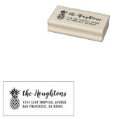 Tampons Encreurs Adresse de retour manuscrite à ananas tropicale (Tamponné)