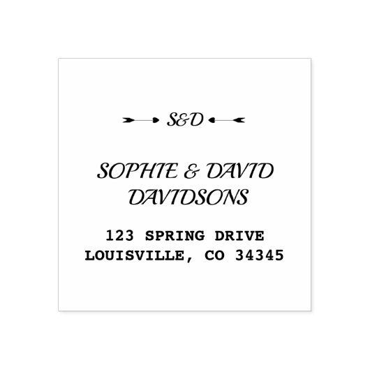 Tampons Encreurs Adresse de retour moderne Flèches Coeurs Monogramm (Impression)