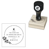 Tampons Encreurs Adresse de retour monogramme de branche de laurier (Tamponné)