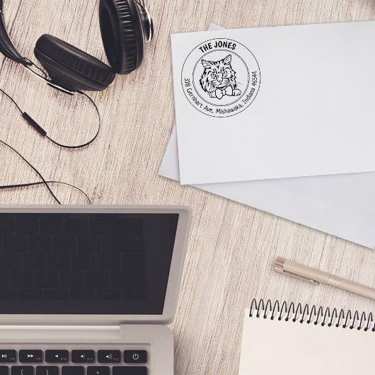 Tampons Encreurs Adresse de retour personnalisée Ragamuffin Cat