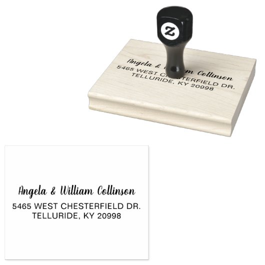 Tampons Encreurs Adresse de retour personnalisée simple M et Mme (Tamponné)