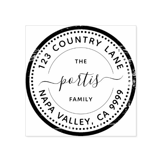 Tampons Encreurs Adresse de retour ronde moderne en caoutchouc (Impression)