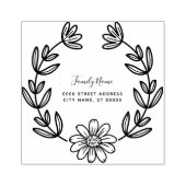 Tampons Encreurs Adresse de retour simple Fleur Étiquette en caoutc (Impression)