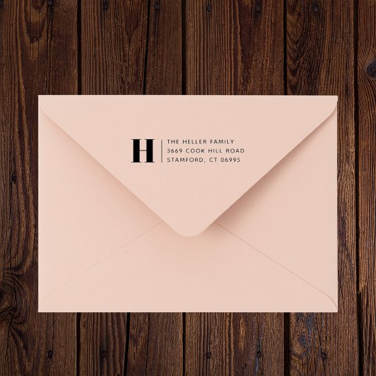 Tampons Encreurs Adresse de Retour Simple Monogramme Classique Mode