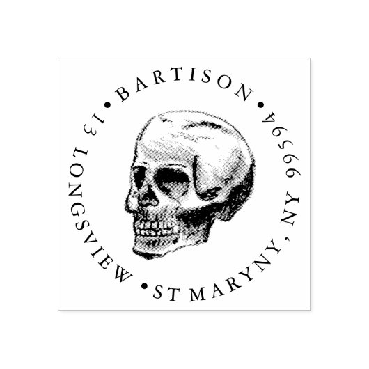 TAMPONS ENCREURS ADRESSE DE RETOUR SKULL TATTOO (Impression)