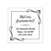 Tampons Encreurs Adresse du cadre du Carré Corner Swirls (Impression)