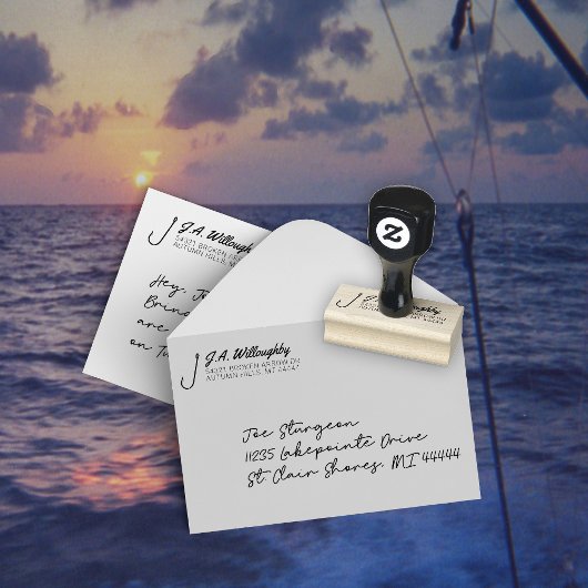 Tampons Encreurs Adresse du crochet de pêche Timbre en caoutchouc