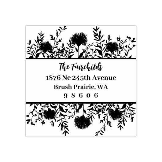 Tampons Encreurs Adresse Moderne Simple Fleurs sauvages et brindill (Impression)