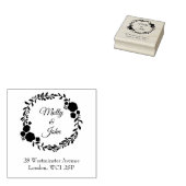Tampons Encreurs Adresse Rustique Monogramme Wreath Mariage personn (Tamponné)