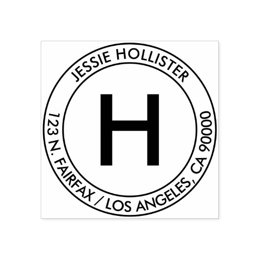 Tampons Encreurs Adresse simple et monogramme initial (Impression)