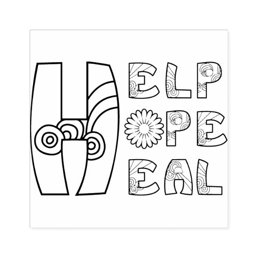 Tampons Encreurs Aide Hope Heure bujo Timbre (Impression)