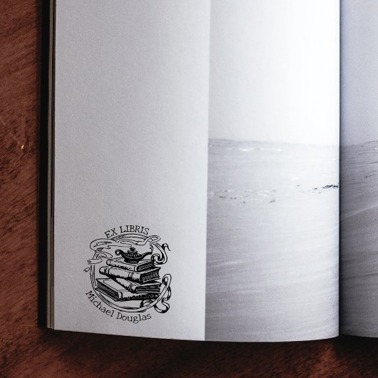 Tampons Encreurs Aladdin Lamp Custom Ex Librairies, Livre