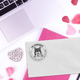 Tampons Encreurs Alaskan Malamute Chien Retour Adresse Famille