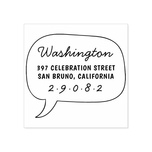 Tampons Encreurs Allocution Dessin Bulle Nom de famille Adresse de  (Impression)