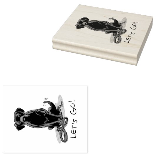 Tampons Encreurs Allons-y ! Black Labrador Retriever - mignon chien (Tamponné)