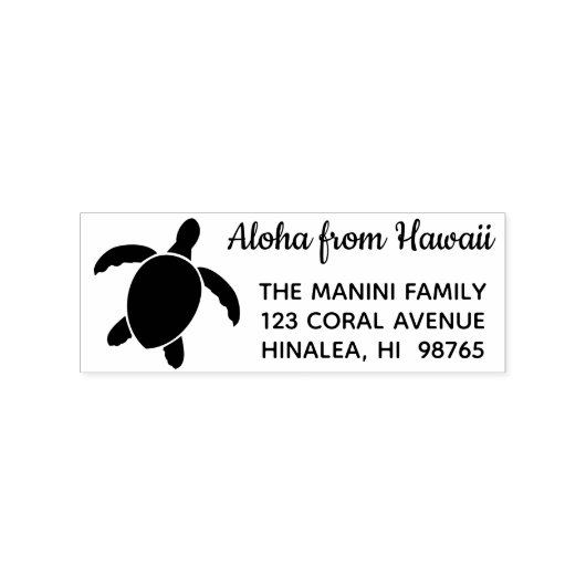 Tampons Encreurs Aloha de Hawaii Retour Adresse Timbre Honu Turtle (Impression)