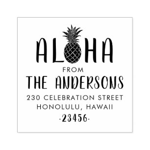 Tampons Encreurs Aloha Pineapple Nom de famille personnalisé Adress