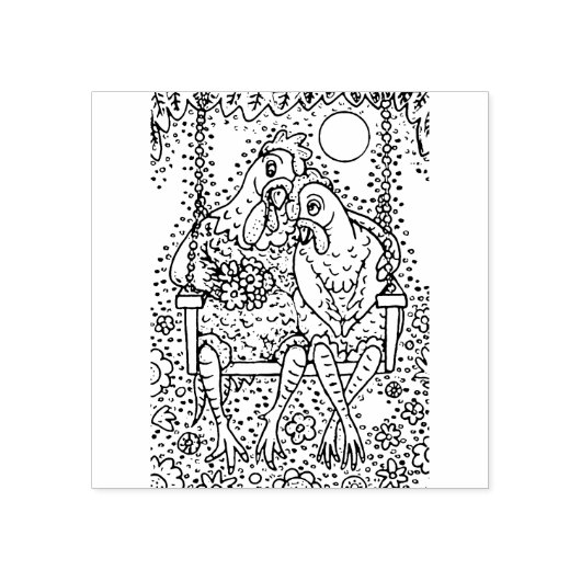 TAMPONS ENCREURS AMATEURS DE ROOSTER & HEN, POCH SWING RUBBER STAMP (Impression)