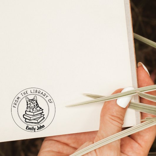 Tampons Encreurs American Bobtail Cat, Livre De La Bibliothèque De