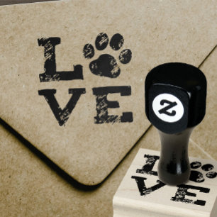 Tampons Encreurs AMOUR avec l'empreinte de patte de chien
