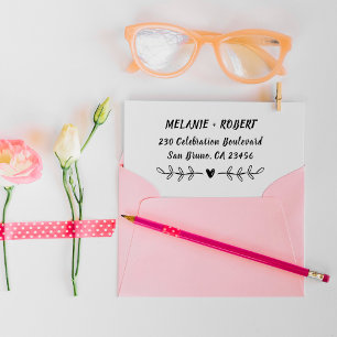 Tampons Encreurs Amour du pays   Nom de mariage personnalisé Adress