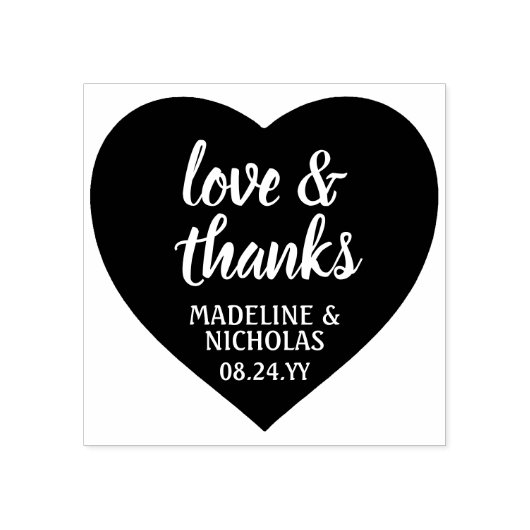 Tampons Encreurs Amour & Merci Simple Heart Mariage Merci (Impression)