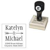 Tampons Encreurs Ampersand Flèche Mariage Monogramme Adresse de ret (Tamponné)