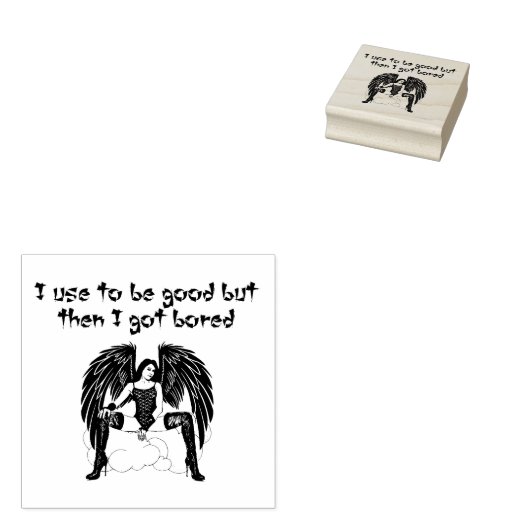 Tampons Encreurs Ancien être bon mauvais Angel Art original (Tamponné)