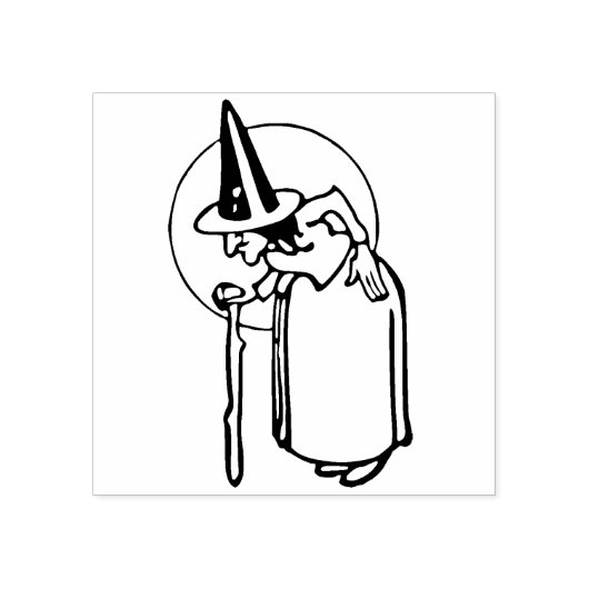 Tampons Encreurs Ancien timbre d'art d'illustration de sorcière (Impression)