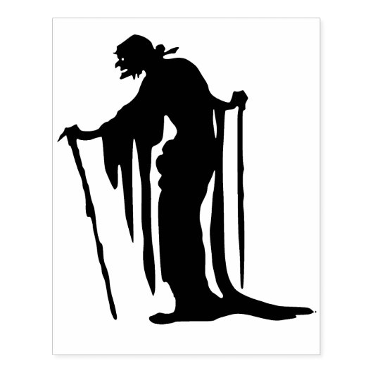 Tampons Encreurs Ancien timbre d'art silhouette sorcière (Impression)