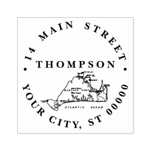 Tampons Encreurs Ancienne carte de Martha's Vineyard #1 Nom Adresse