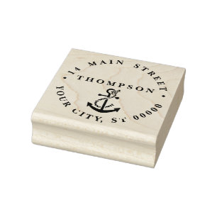 Tampons Encreurs Ancre de bateau nautique vintage Adresse élégante
