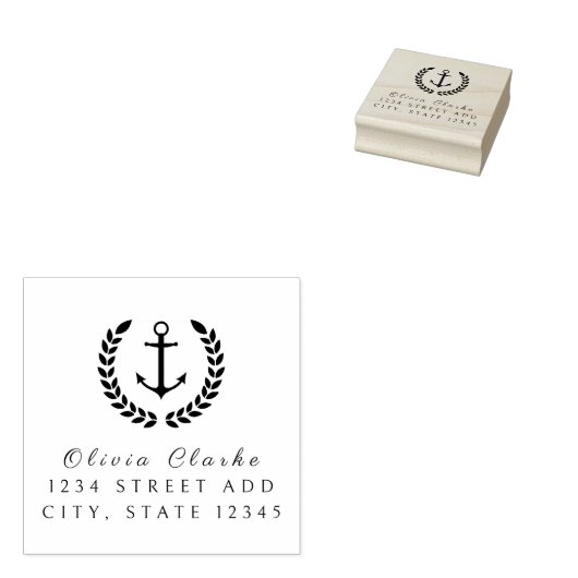 Tampons Encreurs Ancre nautique Script élégant (Tamponné)