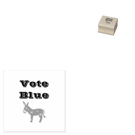 Tampons Encreurs Âne démocrate et coeurs VOTE BLEU (Tamponné)