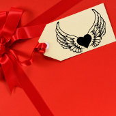 Tampons Encreurs Ange Ailes Coeur Bois Caoutchouc Timbre