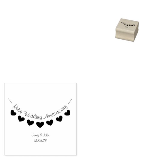 Tampons Encreurs Anniversaire de Ruby Mariage timbre d'invitation (Tamponné)