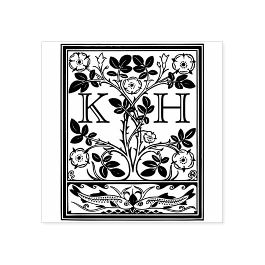 Tampons Encreurs Antique Ex Libris Initials Rose du désert (Impression)