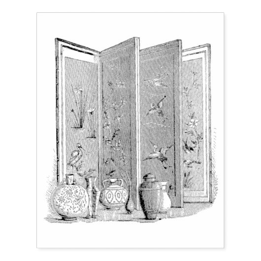 Tampons Encreurs Antique Japonais Salle Divider en caoutchouc Art S (Impression)