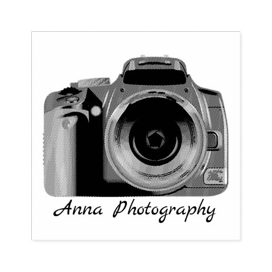 Tampons Encreurs Appareil photo design Timbre en bois (Impression)